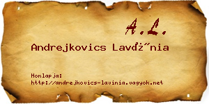 Andrejkovics Lavínia névjegykártya